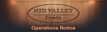 Mid Valley Foods - announcement